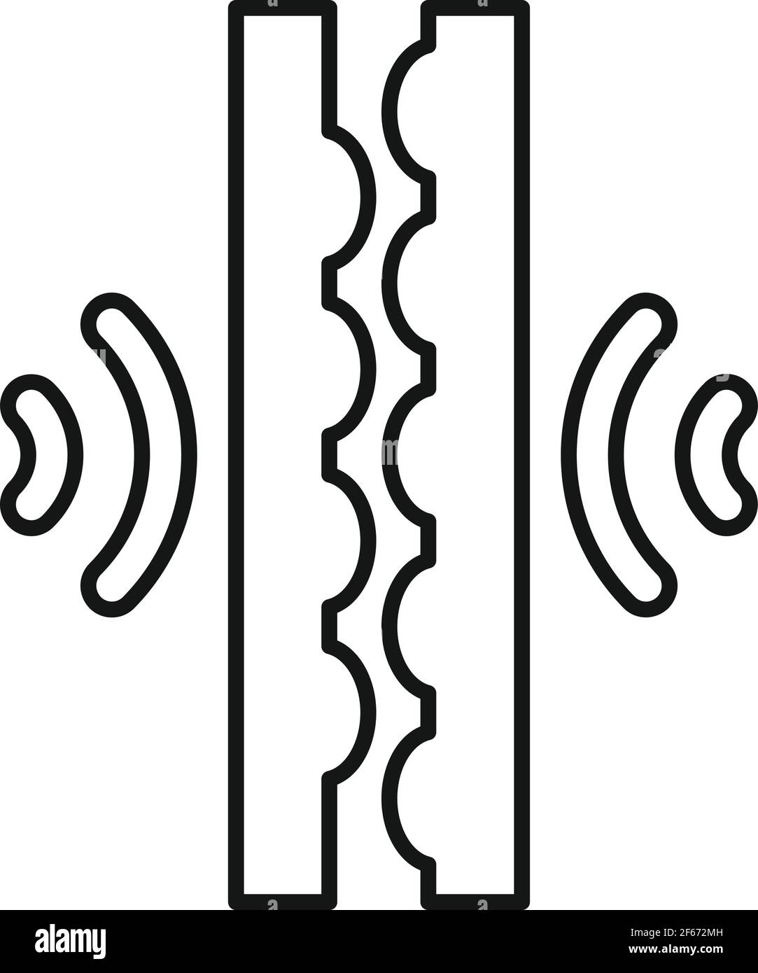 Insonorizzazione audio riflesso icona, stile contorno Illustrazione Vettoriale