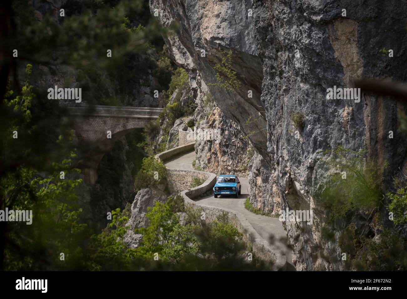 TEMPERVILLE Franklin VAN EECHOUTTE Xavier ford escort mk2 azione, durante il campionato di rally francese 2017, rallye d'Antibes dal 12 al 14 maggio ad Antibes, Francia - Foto Gregory Lenenmand / DPPI Foto Stock