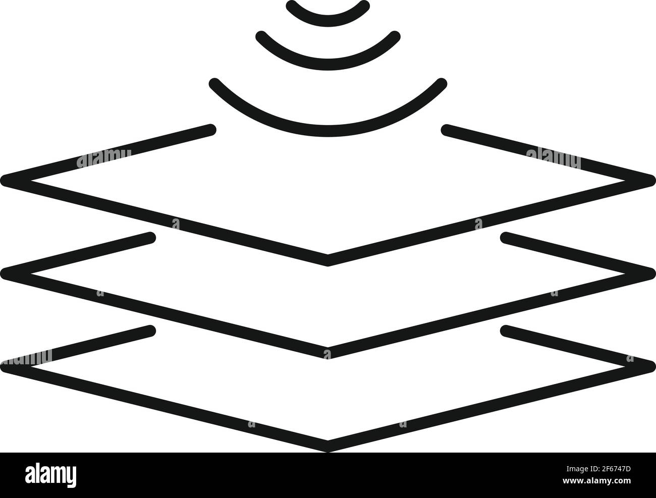 Icona del pannello di assorbimento audio, stile del contorno Illustrazione Vettoriale