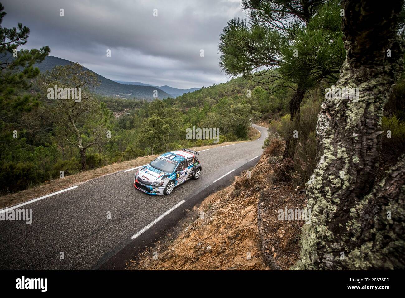 03 GIORDANO Quentin LANDAIS Vincent Skoda Fabia azione durante il campionato di rally francese 2017, rallye du Var dal 23 al 26 novembre a Sainte Maxime, Francia - Foto Gregory Lenenmand / DPPI Foto Stock