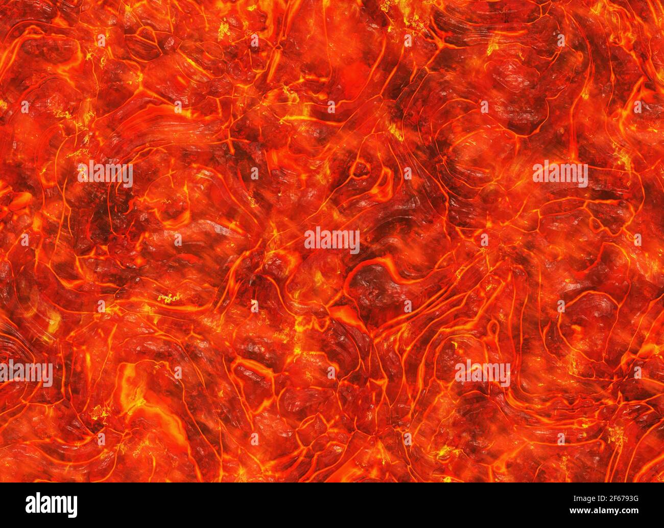 scaldare lo sfondo di lava rossa del vulcano eruttivo Foto Stock