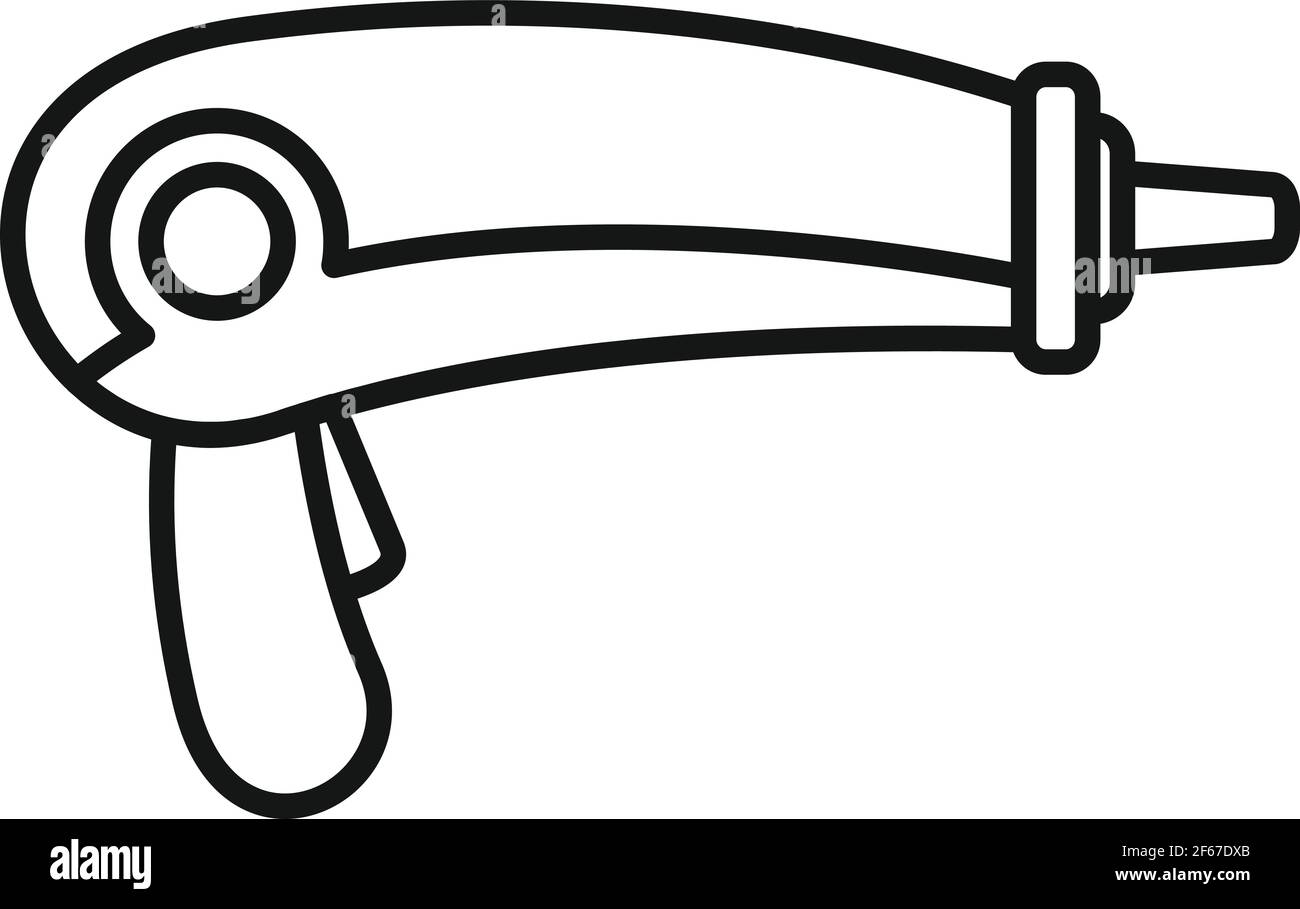 Icona del pulitore a vapore con pistola, stile contorno Illustrazione Vettoriale