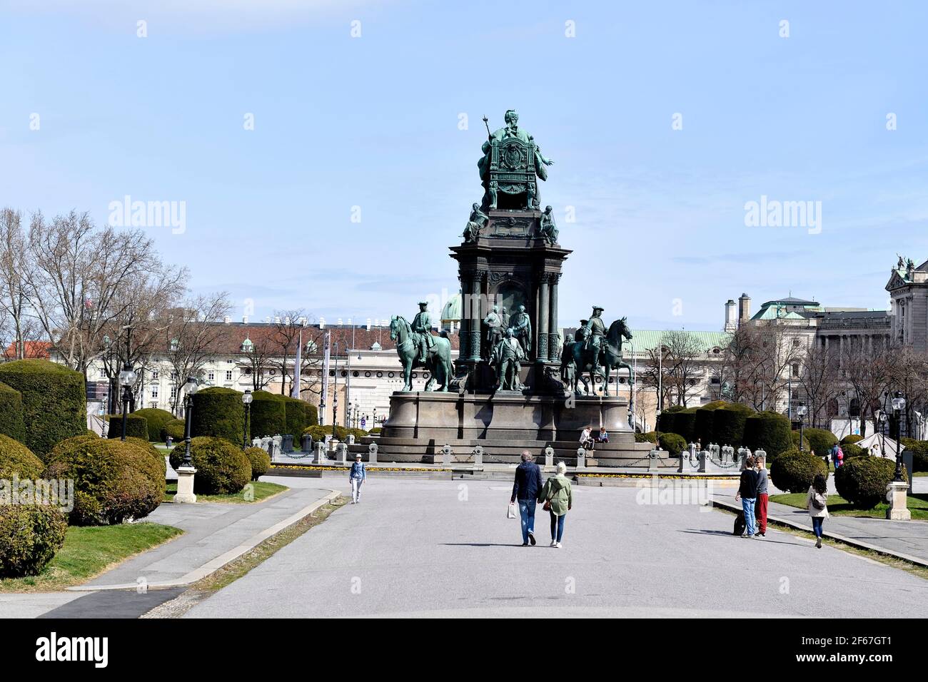 Vienna, Austria. Maria Theresien Platz Vienna con il Monumento Maria Teresa Foto Stock