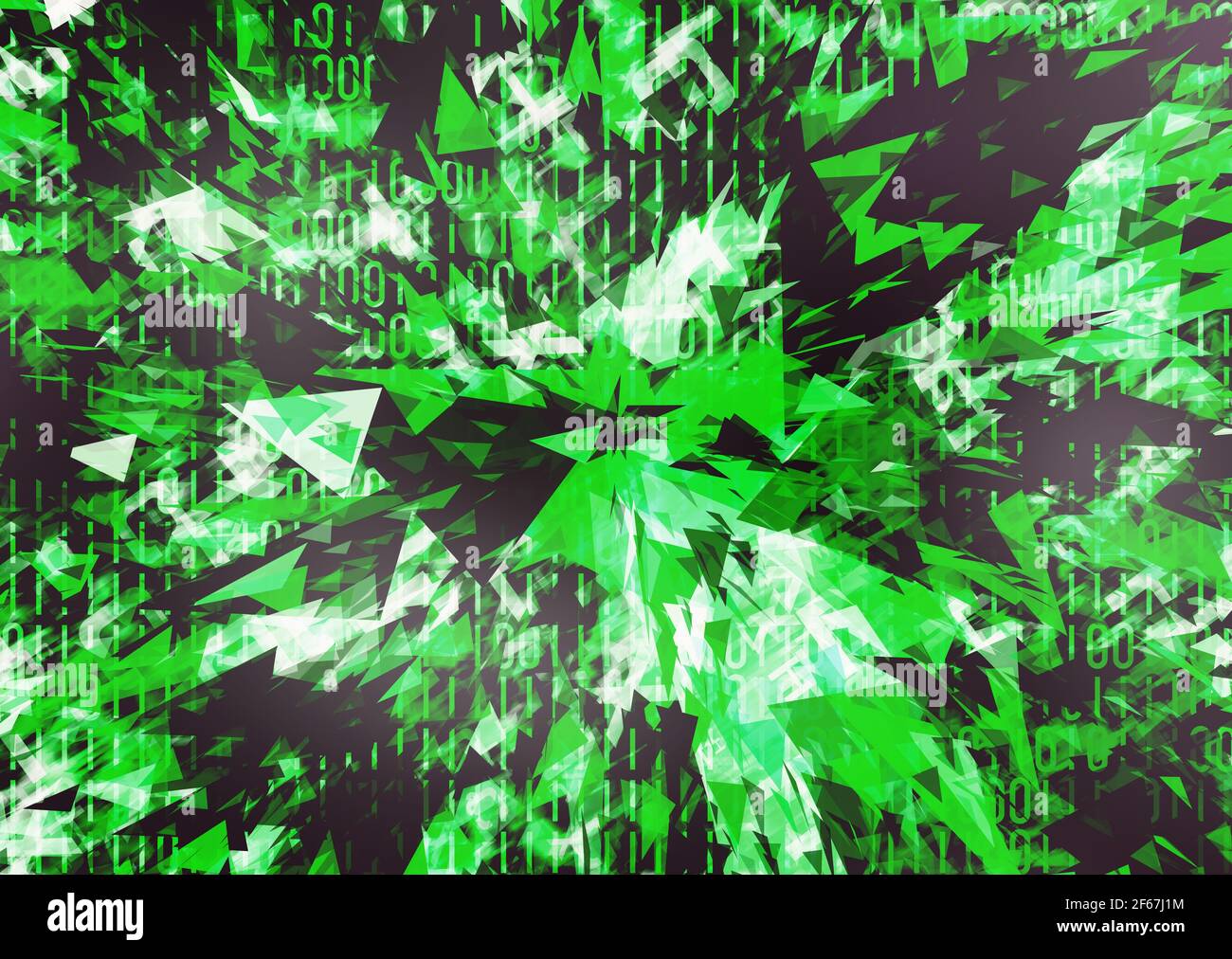 illustrazione di un attacco hacker e dell'interruzione dei dati Foto Stock