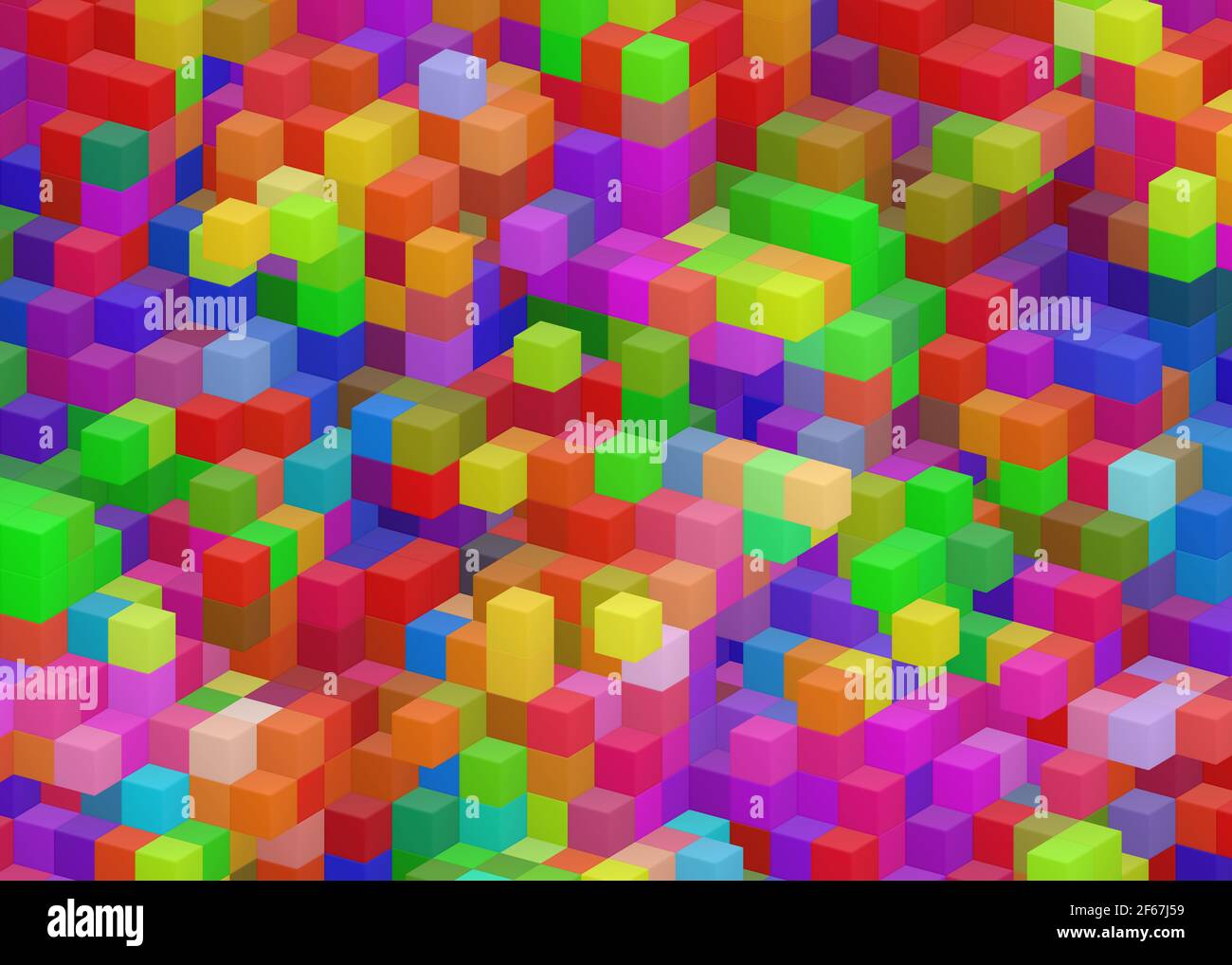 struttura da cubi multicolore. Architettura astratta colori sfondo Foto Stock