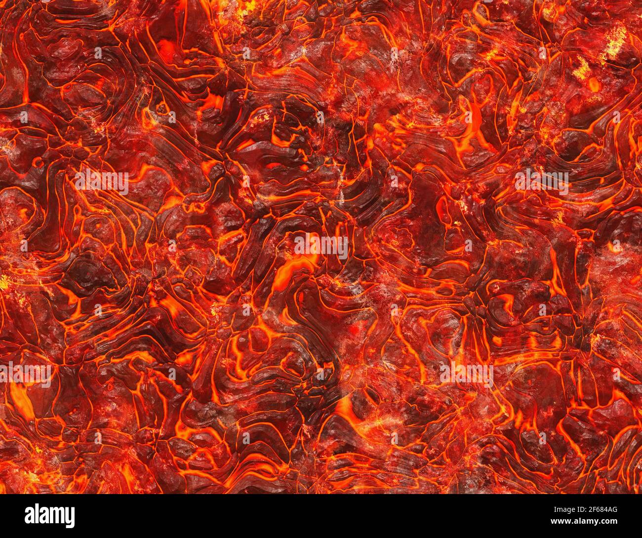 scaldare la consistenza di lava rossa del vulcano eruttivo Foto Stock