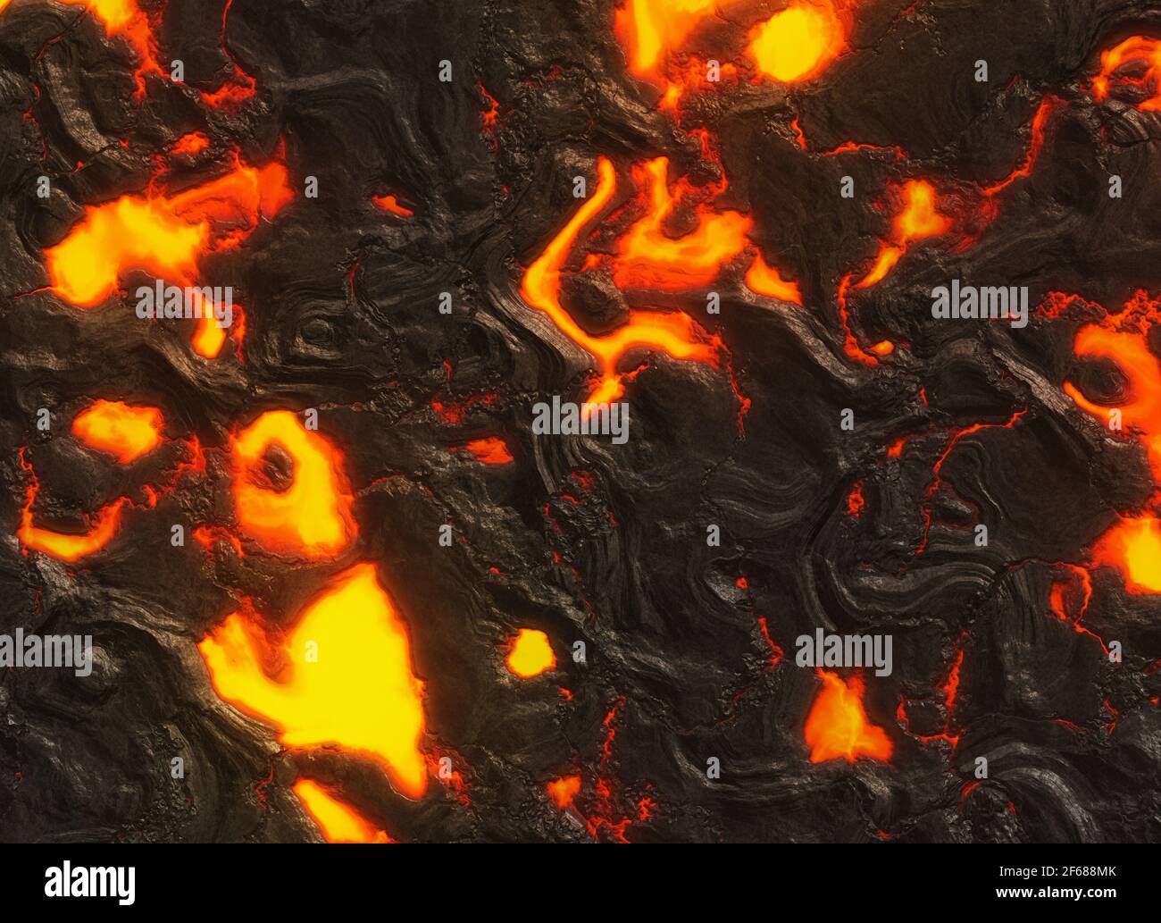 sfondo di lava calda incandescente Foto Stock