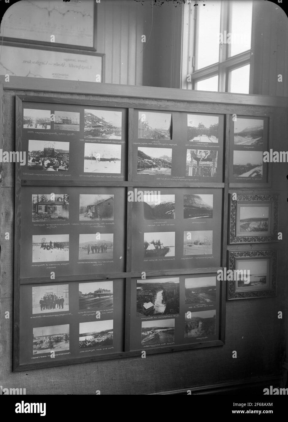 Una mostra, composta da una serie di fotografie storiche in bianco e nero della regione intorno a Luleå. Foto Stock
