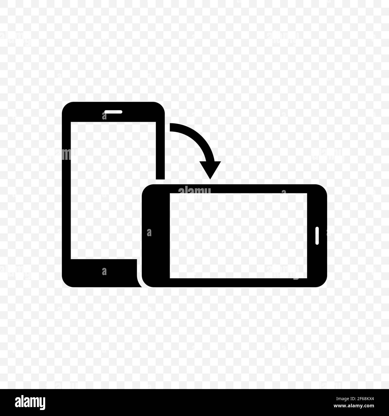 Ruota l'icona dello smartphone. Simbolo di rotazione dello schermo mobile.  Vettore di rotazione orizzontale o verticale EPS 10 Immagine e Vettoriale -  Alamy