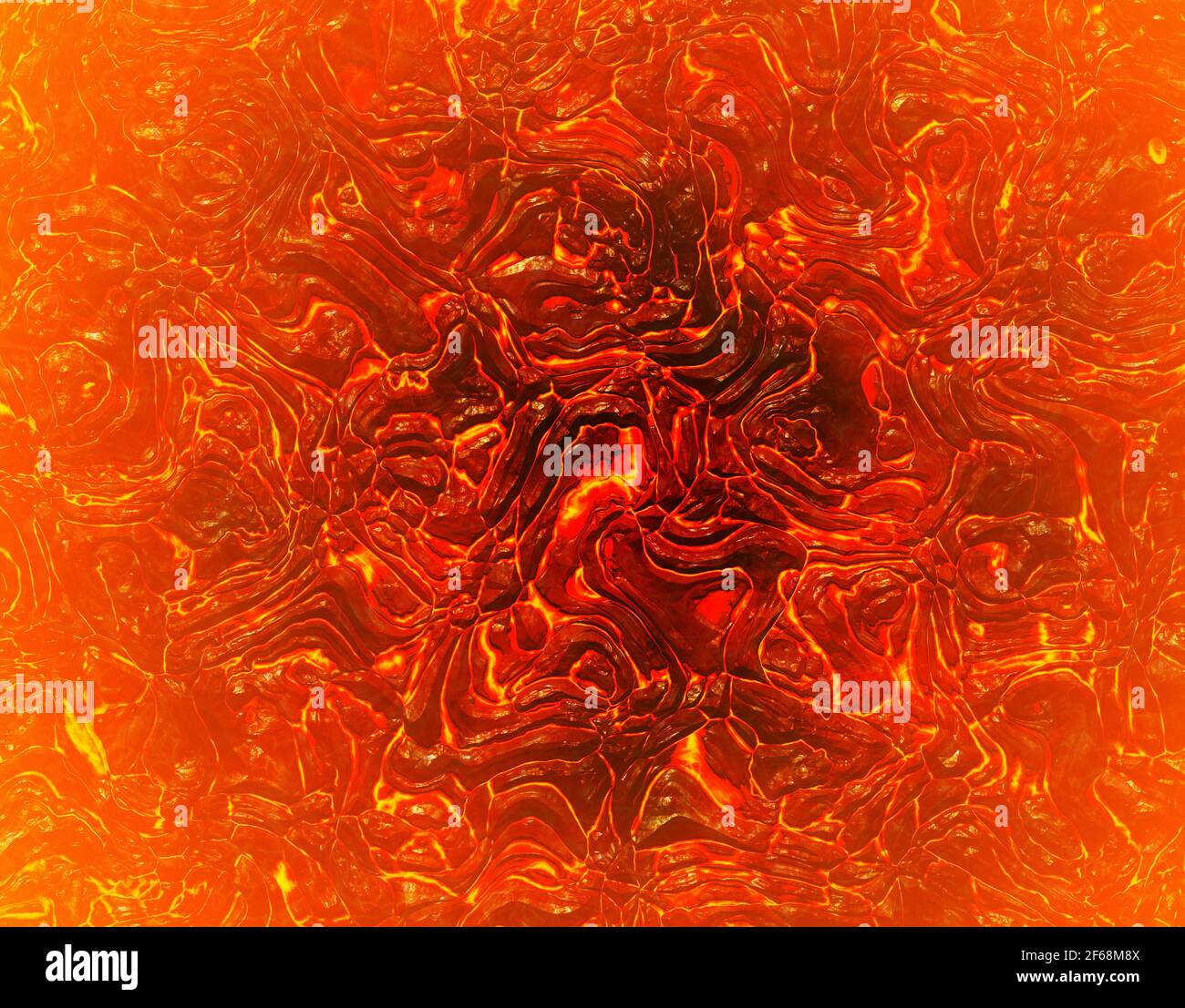 scaldare lo sfondo di lava rossa del vulcano eruttivo Foto Stock