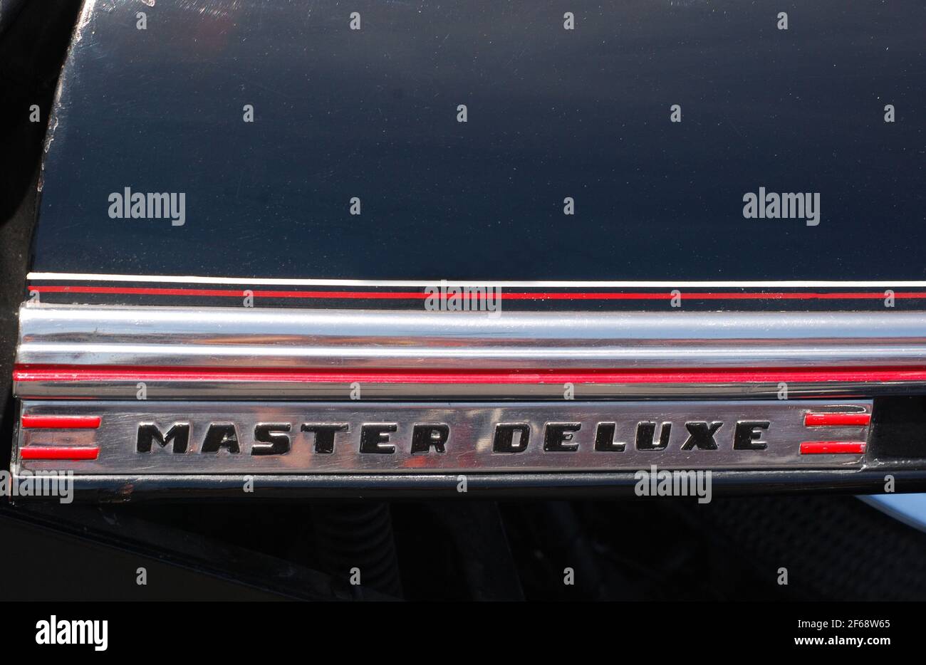 Emblema di una Chevy Master Deluxe Coupe del 1954. Foto Stock