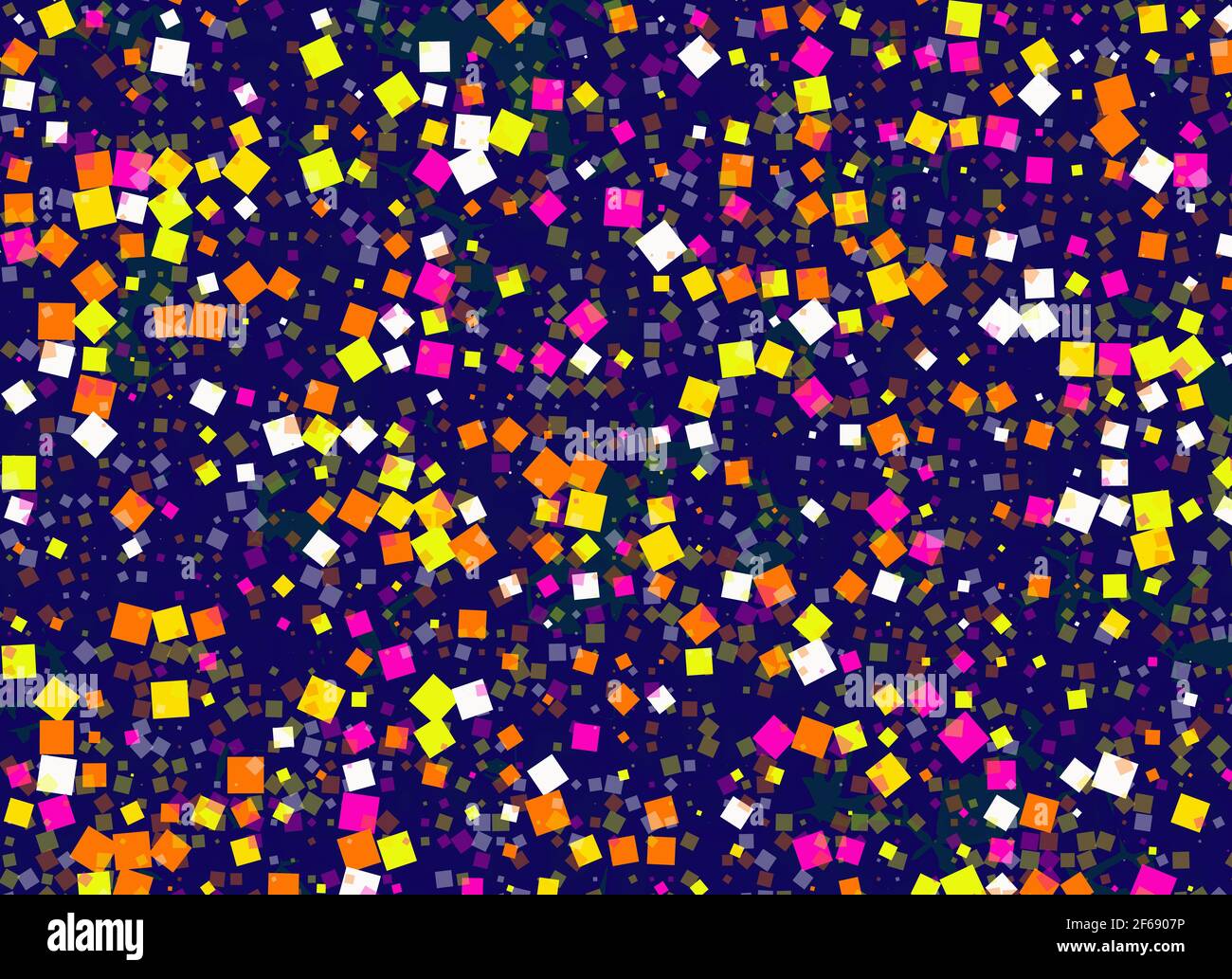 molte forme di confetti multicolore in arrangiamento caotico Foto Stock