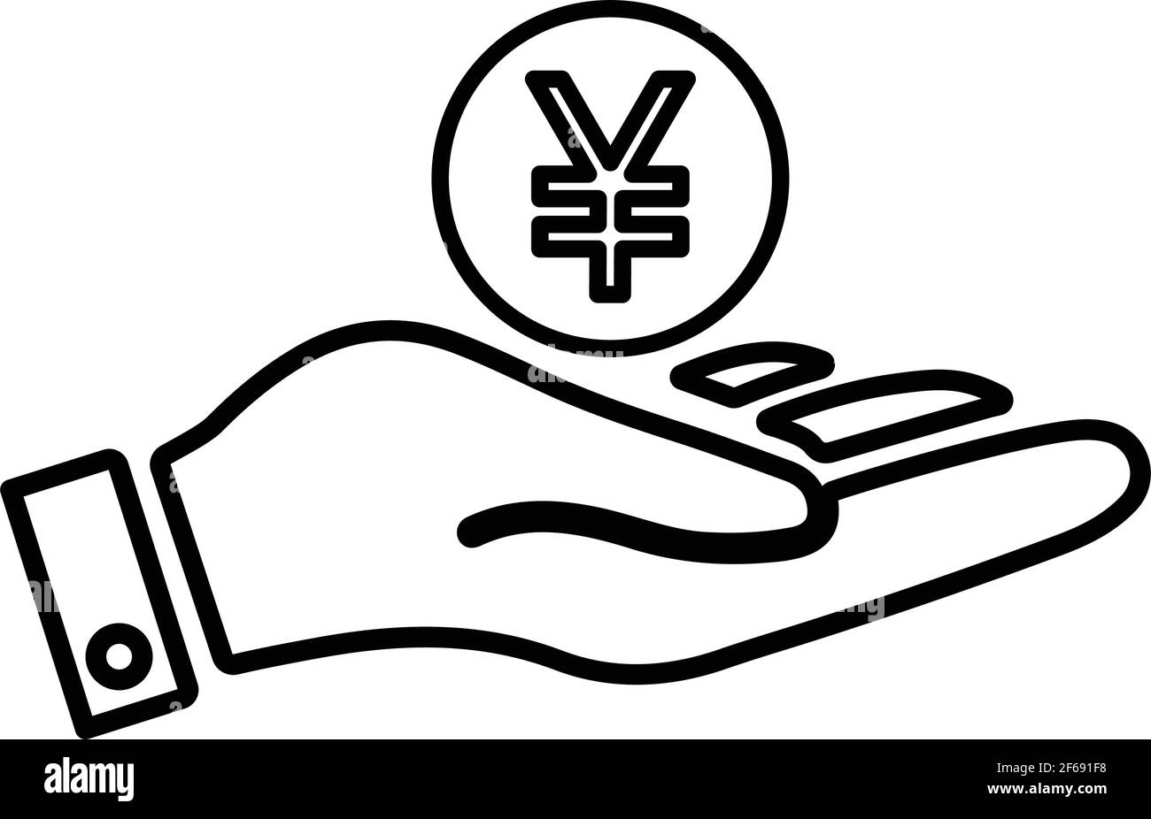 Mano, giappone, Yen, icona di valuta - uso perfetto per supporti di stampa, web, immagini di stock, uso commerciale o qualsiasi tipo di progetto di progettazione. Illustrazione Vettoriale