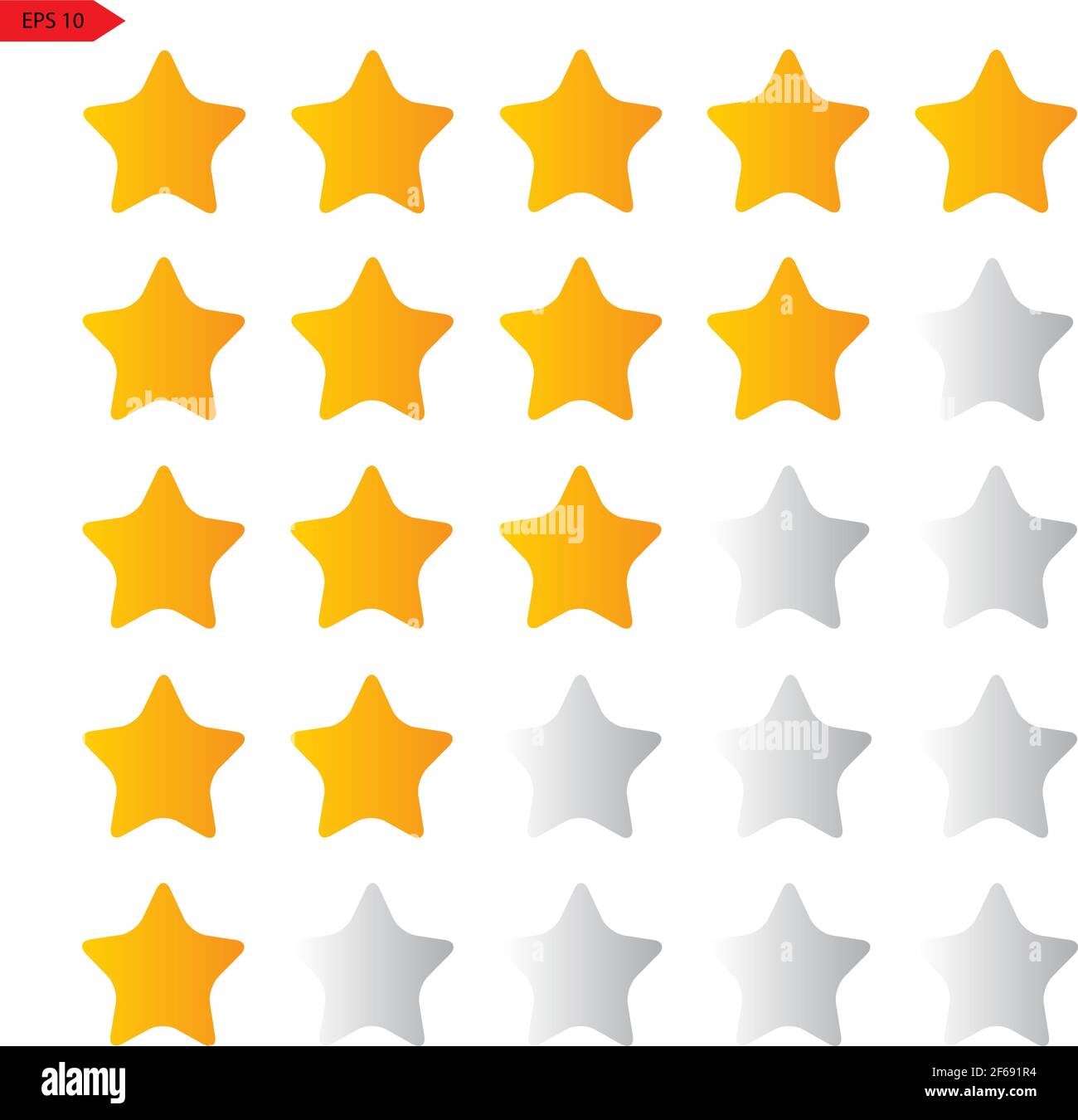 Insieme vettoriale di stelle gialle. Icone web vettoriali . Illustrazione vettoriale Illustrazione Vettoriale