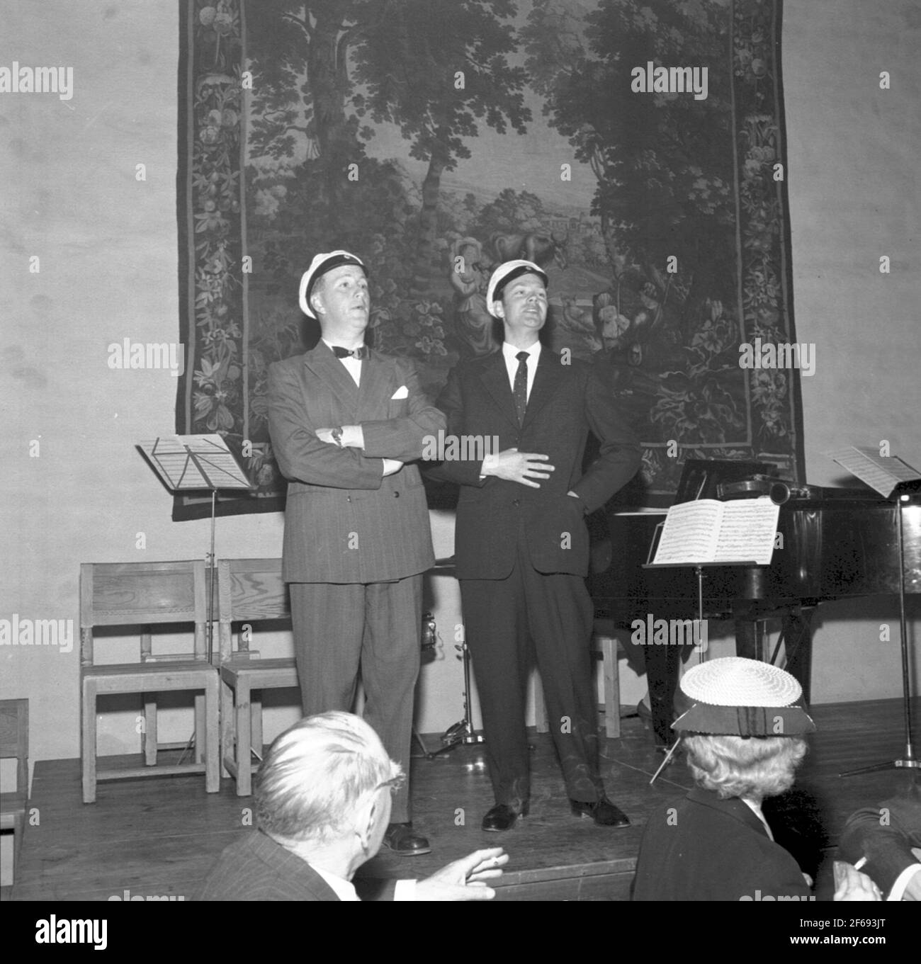 Ventiquattresima riunione generale della Società nordica delle ferrovie a Stoccolma dal 1958-05-20 al 1958-05-22. Exour a Uppsala. Cena al Castello di Uppsala Foto Stock