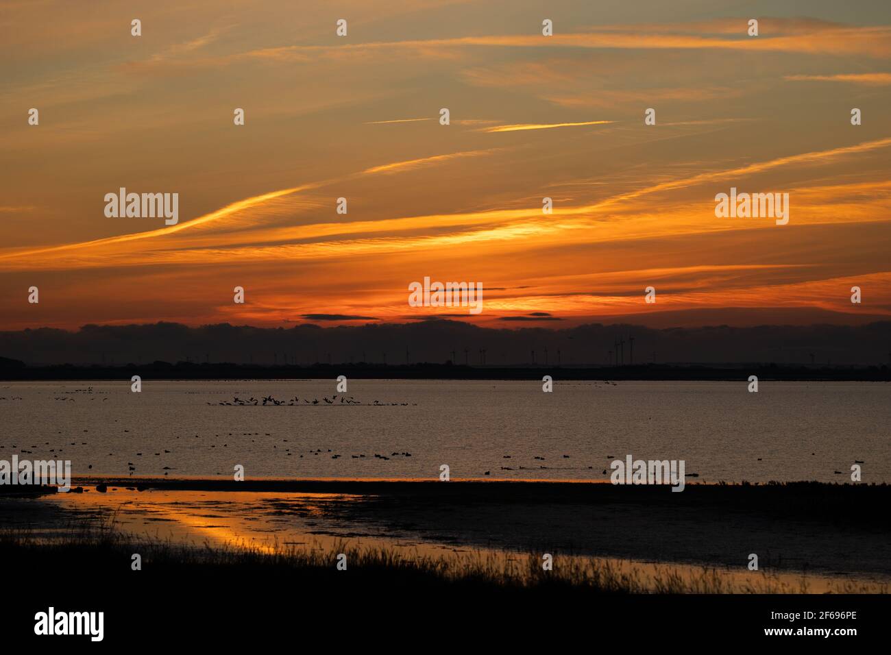 Sonnenaufgang an der Nordsee Foto Stock