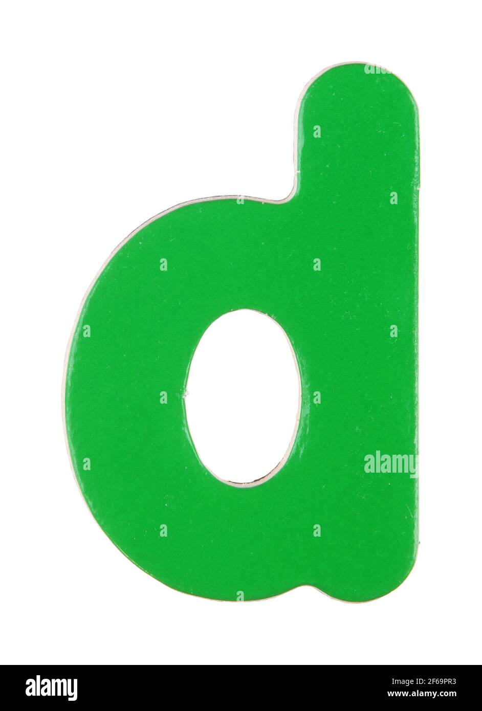 lettera magnetica minuscola su bianco con tracciato di ritaglio Foto Stock