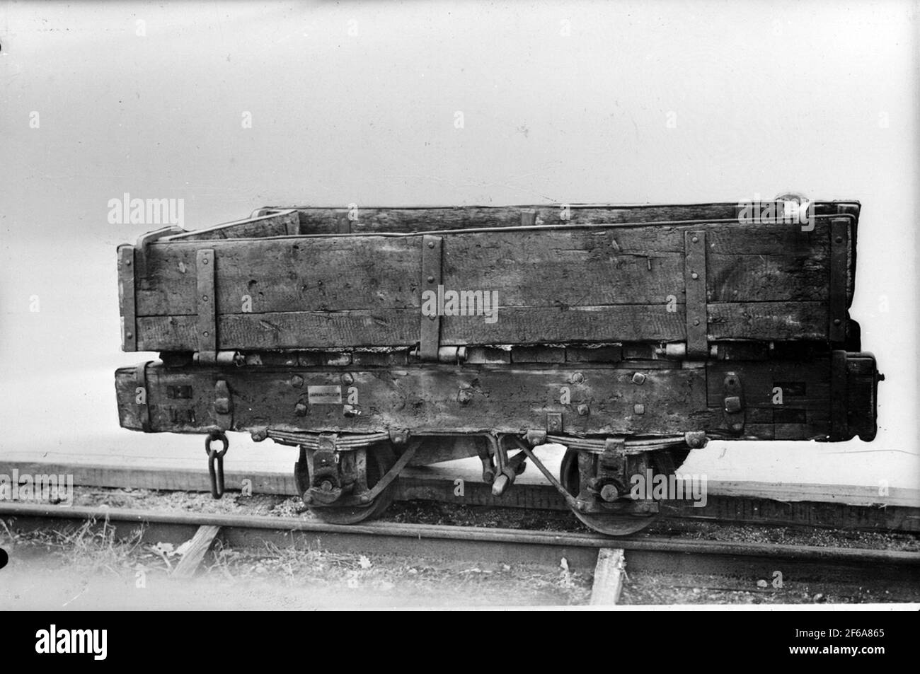 Cassone JV, binario del carro merci 787 mm. Museo ferroviario. Foto Stock