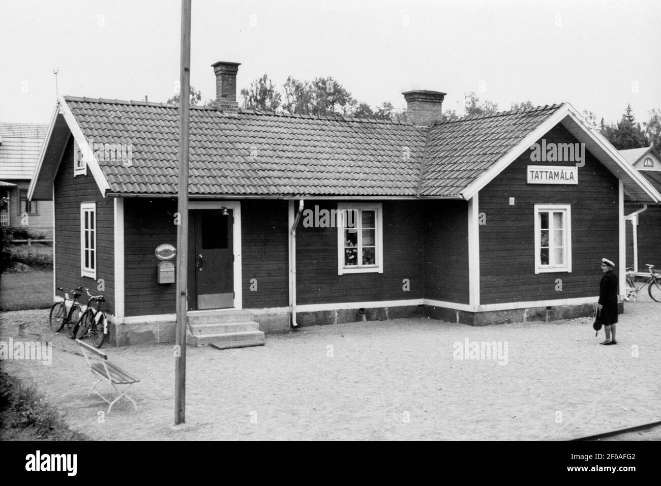 Tatamola stop, ha cambiato il suo nome in Fagerfors il 15/6 1942. Foto Stock