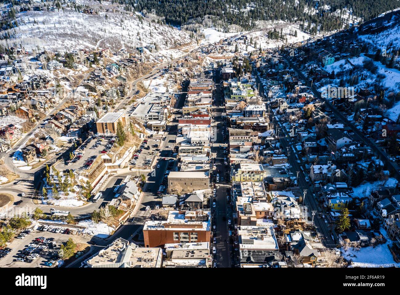Main Street, Park City, Utah, Stati Uniti Foto Stock