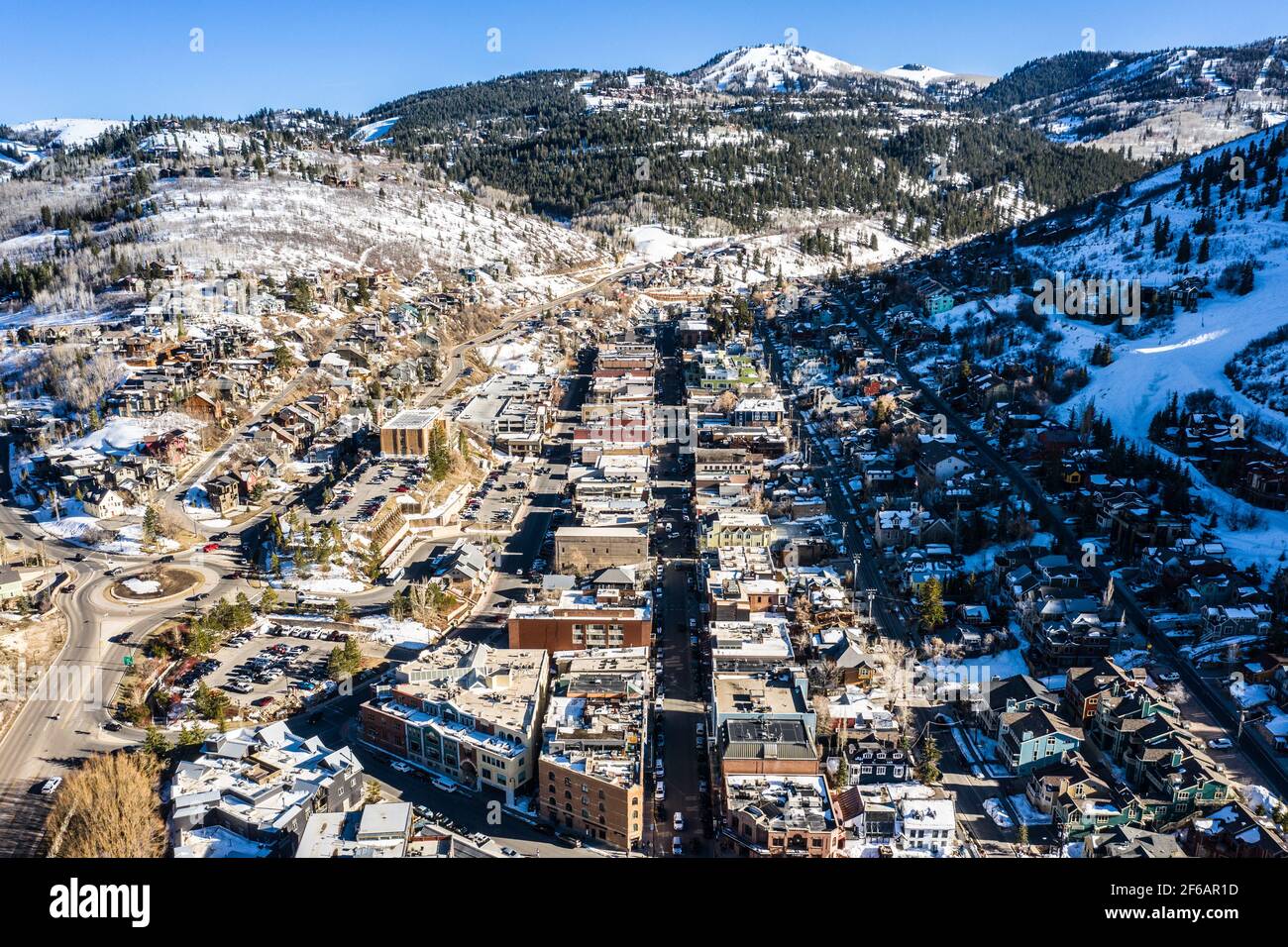 Main Street, Park City, Utah, Stati Uniti Foto Stock
