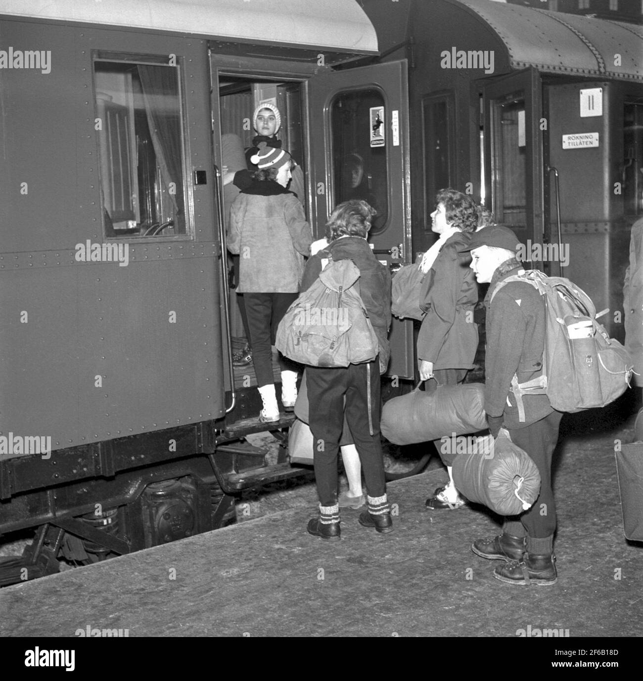 Gita in montagna, scolaresche Foto Stock