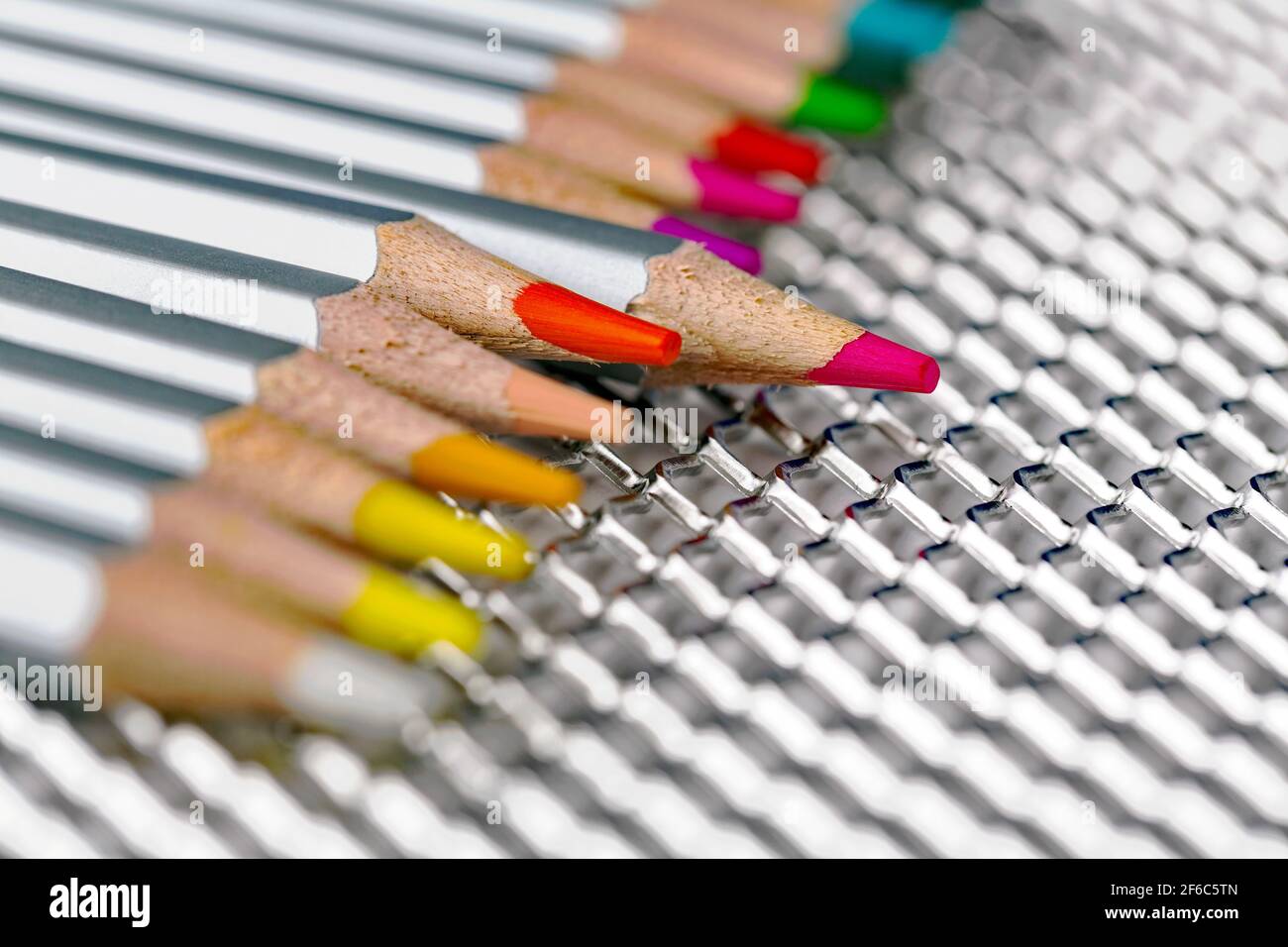 set di matite colorate per il disegno Foto Stock