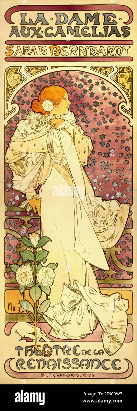 Alfons Mucha - Signora Camellia 1896 Foto Stock