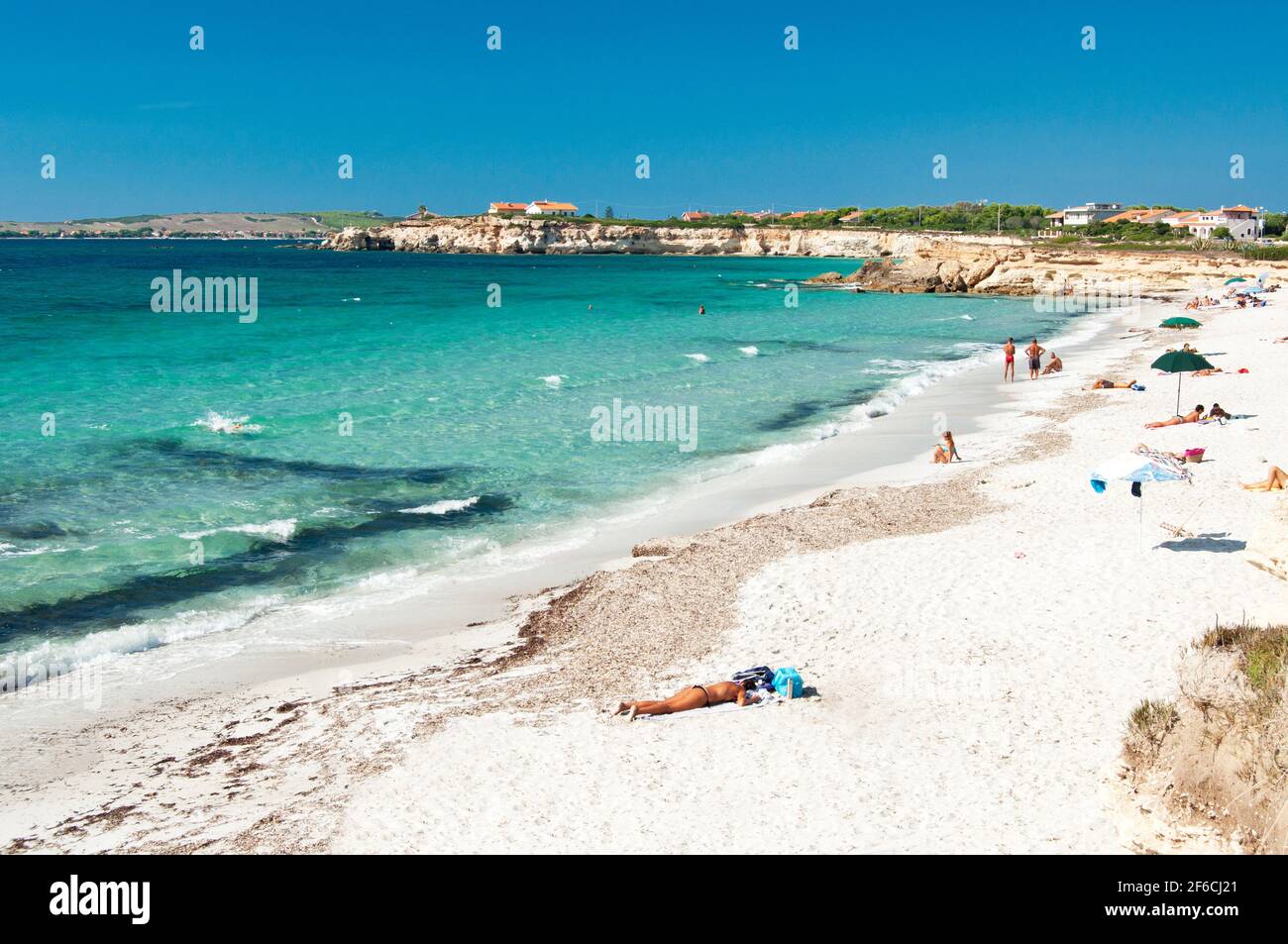Spiaggia di Putzu Idu, San vero Milis, Oristano, Sardegna, Italia, Europa Foto Stock