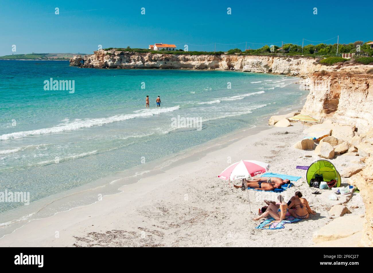 Spiaggia di Putzu Idu, San vero Milis, Oristano, Sardegna, Italia, Europa Foto Stock