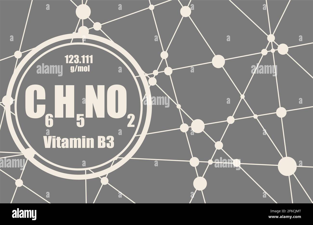 Vitamina B3. Un acido nicotinico. Niacina, vitamina PP. Formula chimica  molecolare. Infografica. Illustrazione vettoriale su sfondo isolato  Immagine e Vettoriale - Alamy