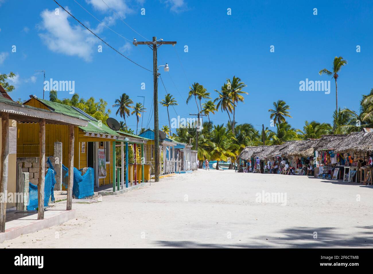 Repubblica Dominicana, Punta Cana, Parque Nacional del Este, l'isola di Saona, Mano Juan, un pittoresco villaggio di pescatori Foto Stock