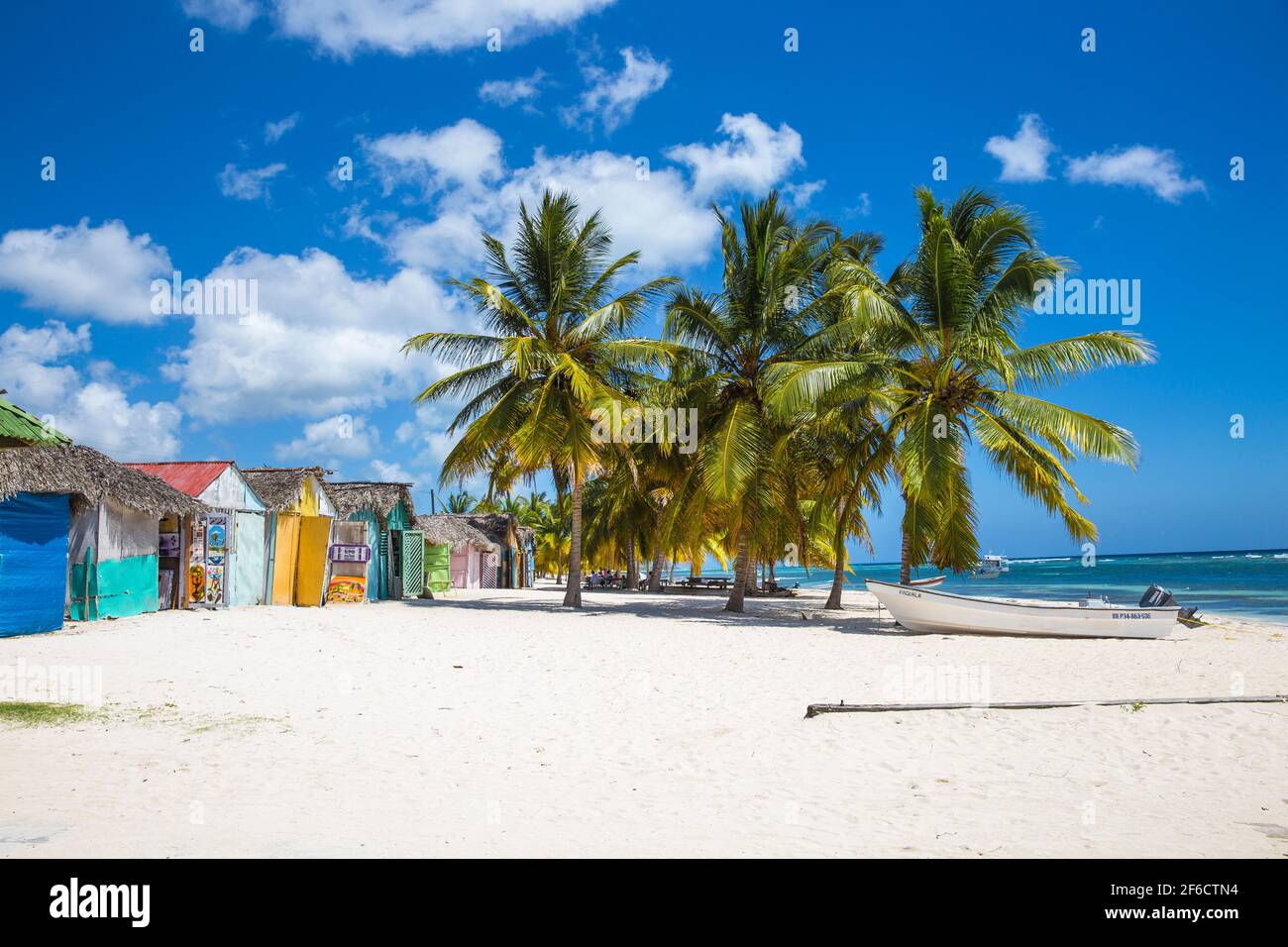 Repubblica Dominicana, Punta Cana, Parque Nacional del Este, l'isola di Saona, Mano Juan, un pittoresco villaggio di pescatori Foto Stock