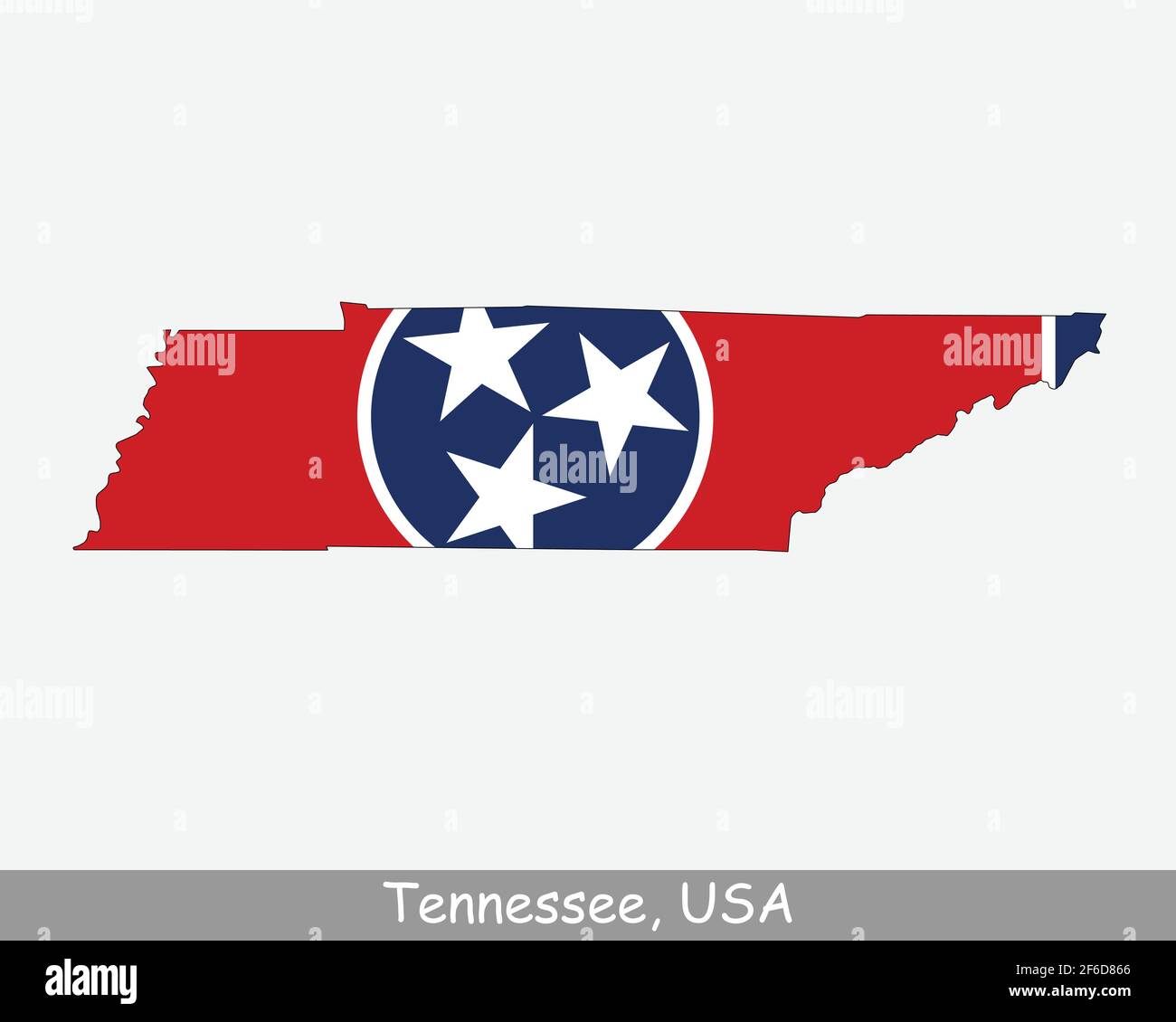 Bandiera della mappa del Tennessee. Mappa di TN, Stati Uniti d'America con la bandiera di stato isolata su uno sfondo bianco. Stati Uniti, America, America, Stati Uniti, Stati Uniti Illustrazione Vettoriale