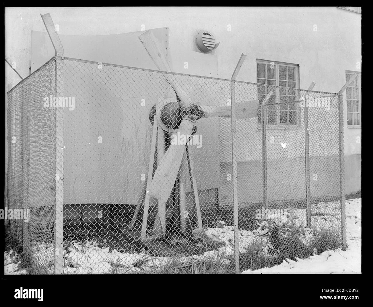 Esterno a Stoccolma - Ferrovie di Råslagen / officina Omnibus della contea di Stoccolma a Enebyberg. L'immagine mostra il freno pneumatico, un'elica alfa romeo con motore di commutazione. Foto Stock
