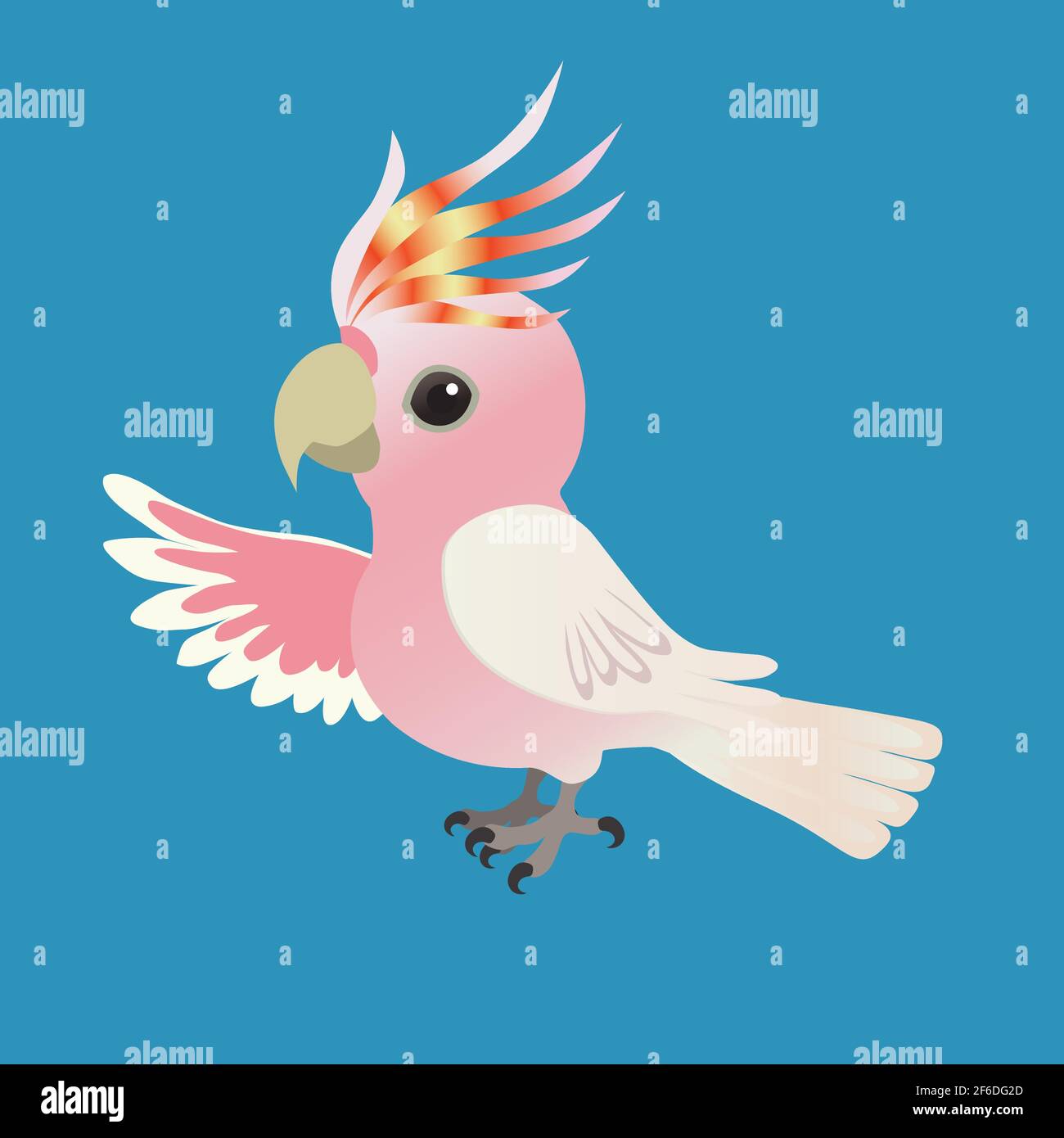 Una illustrazione di un simpatico Major Mitchell's cacatua Illustrazione Vettoriale