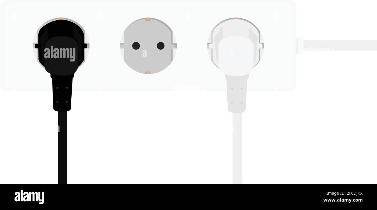 Prolunga elettrica cavo. Illustrazione Vettoriale. Illustrazione Vettoriale