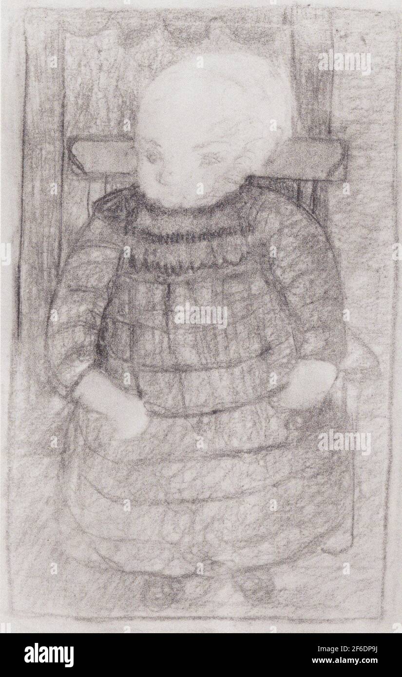 Paula Modersohn-Becker - Bambino seduto e sedia a braccio 1902 Foto Stock