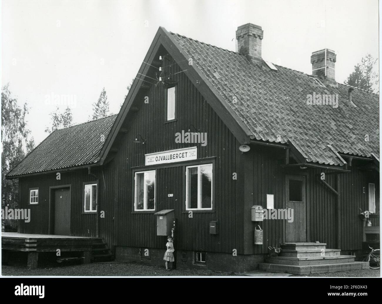 Stazione di Öjvallberget. Chiusura della Bandel Sälen - Särna il 1 settembre 1961. Foto Stock