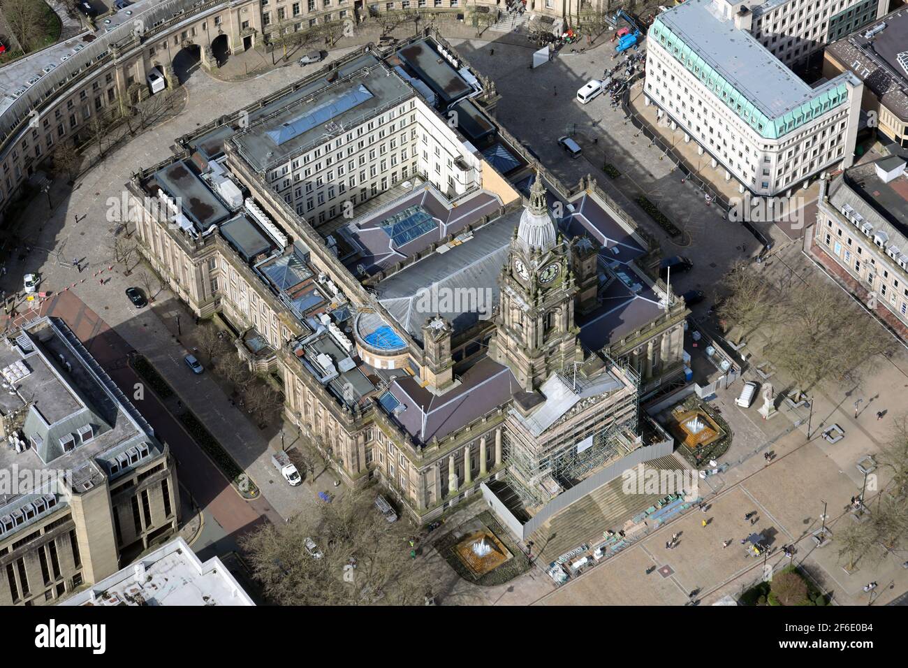 Vista aerea di Bolton Town Hall Foto Stock