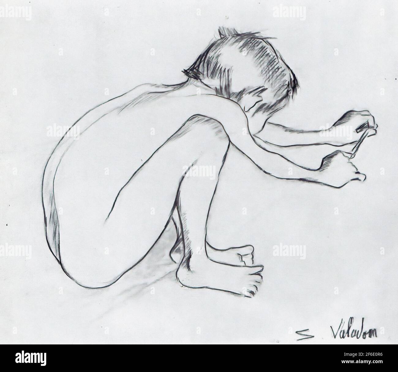 Suzanne Valadon - Maurice Utrillo giocare con Sling Shot 1895 Foto Stock