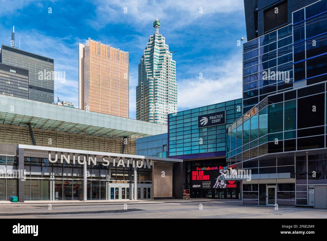 Ingresso vuoto alla Union Station di Toronto a causa del Covid-19 pandemia Foto Stock