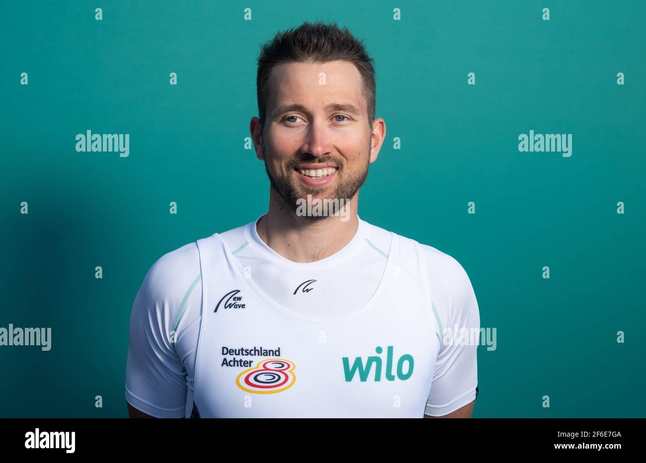 Dortmund, Germania. 31 Marzo 2021. Rowing: Media Day Germania otto: Felix Wimberger, vogatore dal coxless quattro. Credit: Bernd Thissen/dpa/Alamy Live News Foto Stock