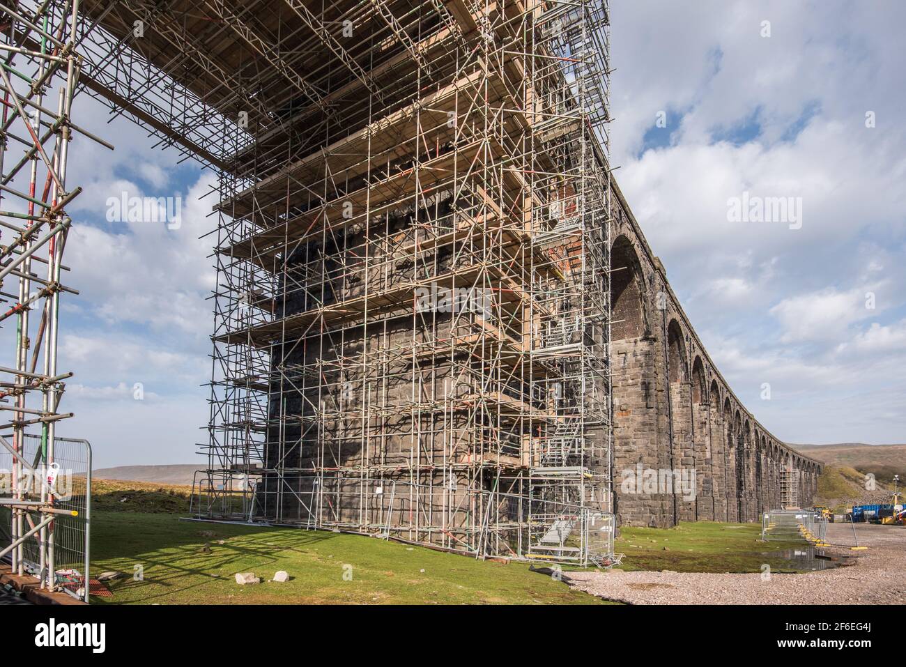 Riparazioni dell'iconico Viadotto Ribblehead Foto Stock