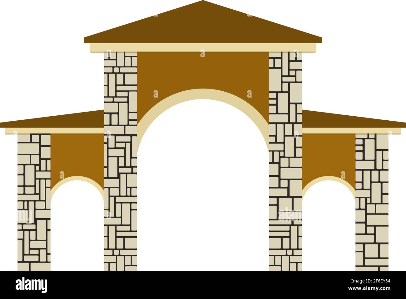 Colonne di pietra. Illustrazione vettoriale di una porta. Isolato su sfondo bianco. Illustrazione Vettoriale