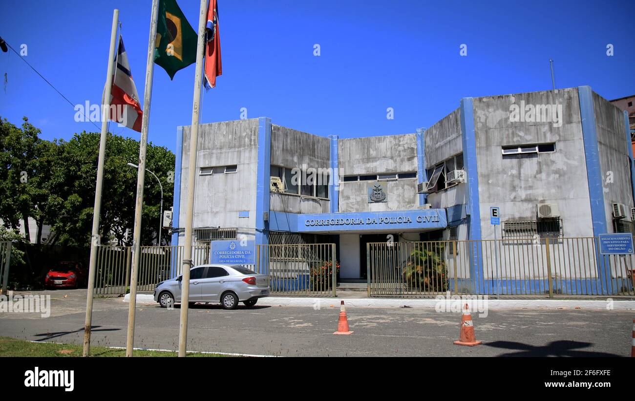 salvador, bahia, brasile - 9 dicembre 2020: Facciata della Corregedoria da Policia Civil da Bahia nella città di Salvador. *** Local Caption *** Foto Stock