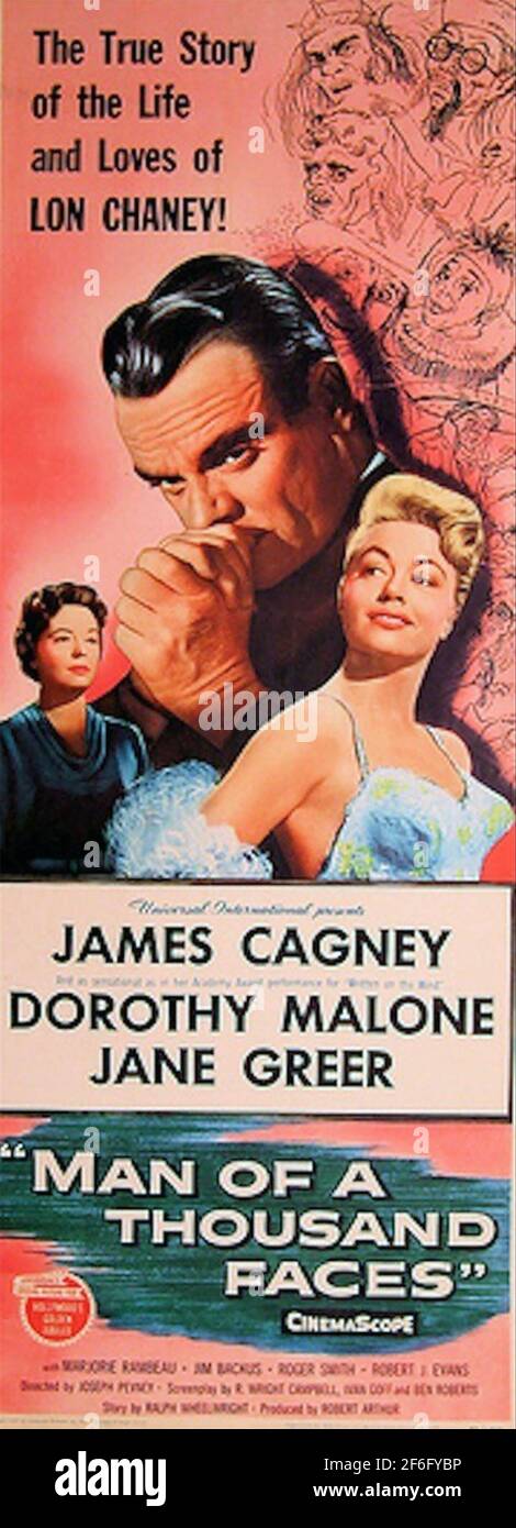 UOMO DI MILLE VOLTI 1957 Universal-International film con James Cagney come Lon Chaney Foto Stock