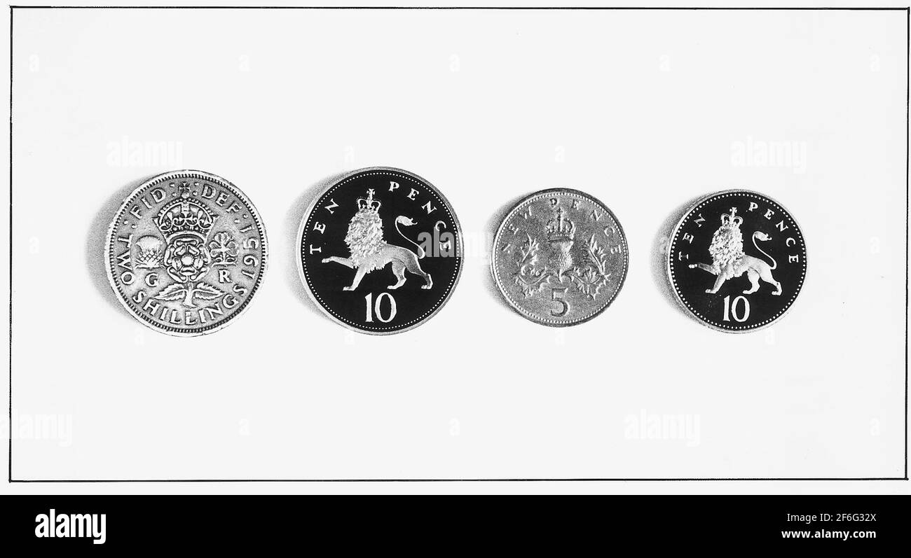 Money Royal Mint introdurre nuovo dieci pence Dbase Foto Stock