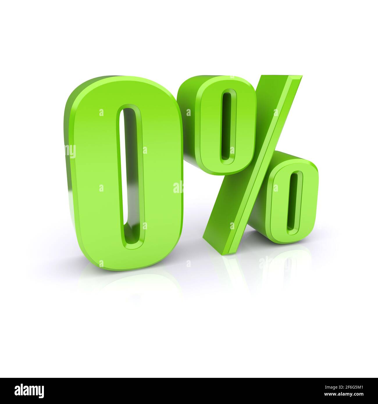 0%. Zero percento. immagine 3d Foto Stock