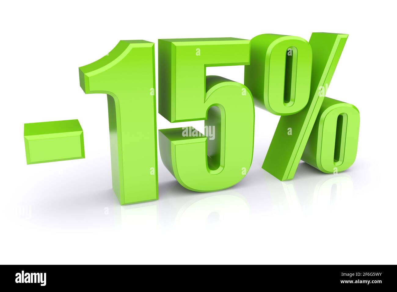 icona di sconto del 15% su sfondo bianco Foto Stock